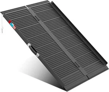 2/3/4/5/6/7/8 FT Folding Aluminum Wheelchair Ramp Mobility Ramp 600 lbs Non-Slip