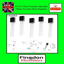 5x TL431A precision programmable voltage reference 1% TO-92 UK Seller
