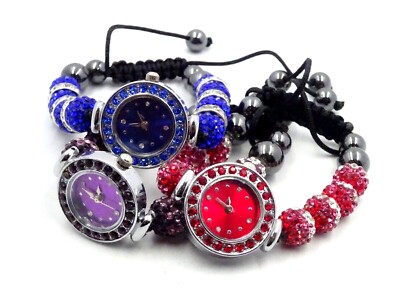 Damen Uhr Quarz Analog in verschiedenen Farben Edelsteine Hämatit Trendig Chic