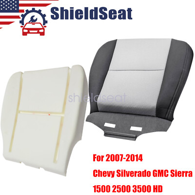 2007-2014 For Chevy Silverado WT Left Driver Bottom Cloth Seat Cover Gray & Foam