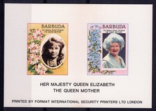 Barbuda 1985 Queen Mother 85th.Birthday Flowers Special S/S Imperforated MNH