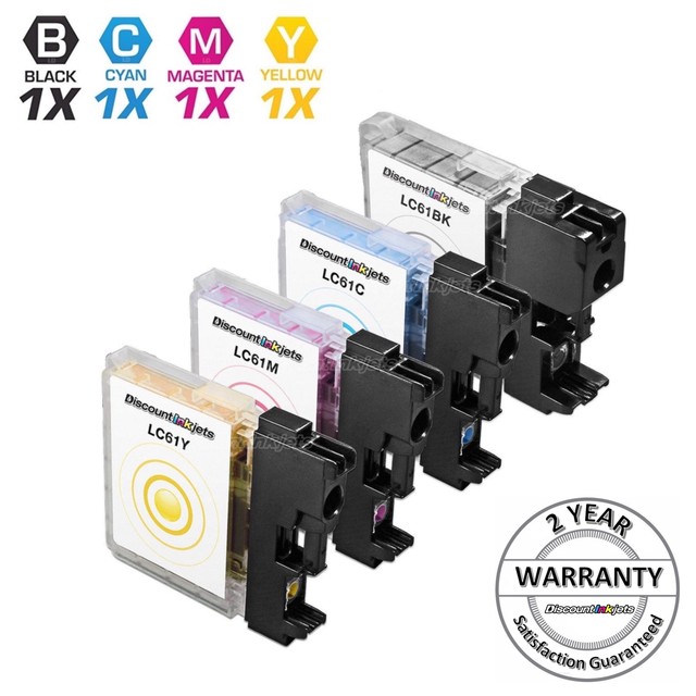 4pk LC61 LC61BK Black \u0026 Color Printer 