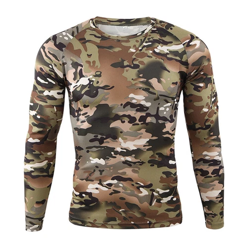 #Casual ESDY Mens Combat T-shirt Long Sleeve Camouflage Army Tactical MilitaryA+ - Picture 11 of 46