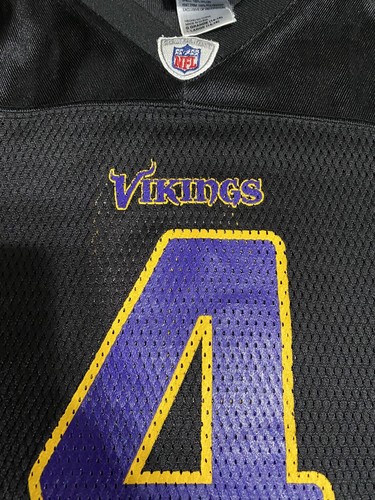 Reebok Minnesota Vikings #4 Brett Favre Football Jersey Yth Sz Large (14-16) Blk - Picture 5 of 12