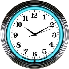 Neon Clock - Chrome Teal 15"  8CHRTL * See More Colors & Designs in our Store!