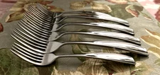 YAMAZAKI Stainless Flatware ASPREY Set of 4 Dinner Forks, 2 Salad Forks