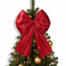 32 x 41 Inches Christmas Extra Large Satin Bows Giant Christmas Tree Topper B...