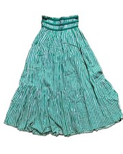 Vintage 1940s Green Striped Skirt XS