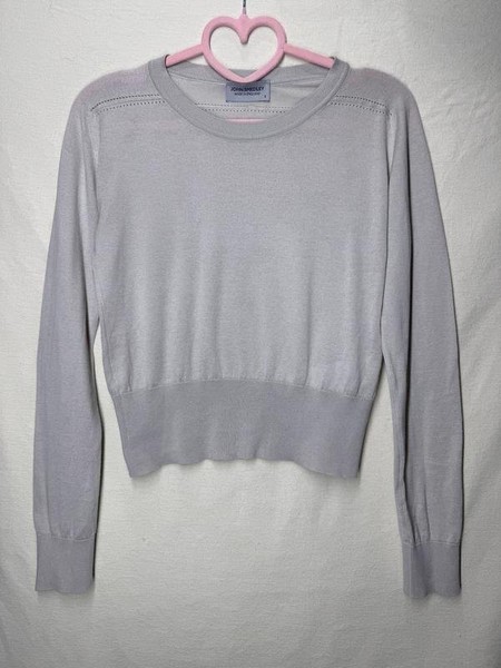 Women John Smedley Sweater Grey Cotton S