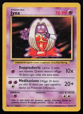 POKEMON TCG JYNX 31/102 GOOD SET BASE UNCOMMON NON HOLO UNLIMITED ITALIENISCH 2000