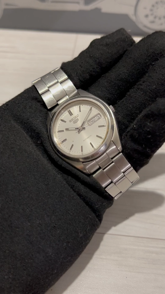 Vintage] Seiko 5 Automatic 7S26-0060 silver Dial Men's Watch Day