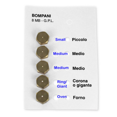 SET 5 x BOMPANI LP LPG PROPAN GASBRENNER INJEKTOR JET KIT GEWINDE M8 x 1