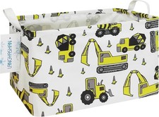 Rectangular Storage Bin Collapse Canvas Fabric Cartoon Storage Basket with 