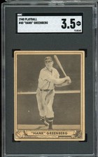 1940 Play Ball -Detroit Tigers Hank Greenberg #40 HOF SGC 3.5 VG+ NICE CARD