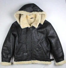 Vintage USAF Type G-8 Genuine Leather/Shearling Hooded Aviator Jacket Large