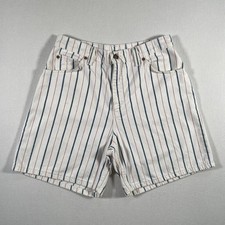 Vintage Levis 951 Shorts Womens 10 White Striped Relaxed Fit Bermuda USA 90s
