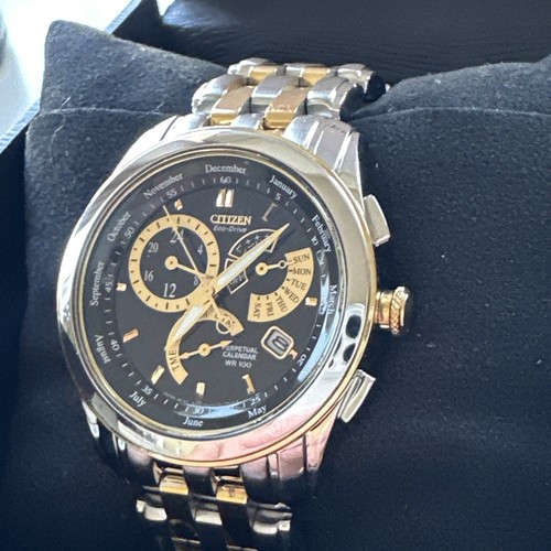 Citizen Perpetual Calendar Mens Eco-Drive Caliber 8700 Two Tone Watch BL8004-53E - Picture 7 of 24