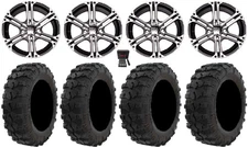 ITP SS212 14" Wheels Machined 26" Dual Threat Tires Kawasaki Brute Force IRS