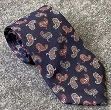 Christian Dior Men’s Designer 100% Silk Tie Black And Red Patterned Made In USA