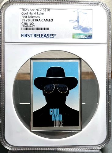 2023 Niue $10 WB 100th Cool Hand Luke 5 oz .999 Silver Coin NGC PF 70 FR #28/100