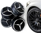 4x New Mercedes Alloy Wheel Centre Hubs Caps 75mm fat shape High Foot Black