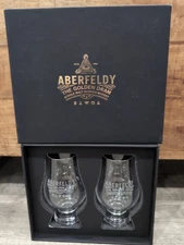 Aberfeldy Glencairn Whiskey Glasses Set Of 2 New With Box 3.5" Tall