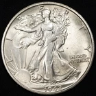 1942-S Walking Liberty Silver Half Dollar Uncirculated BU