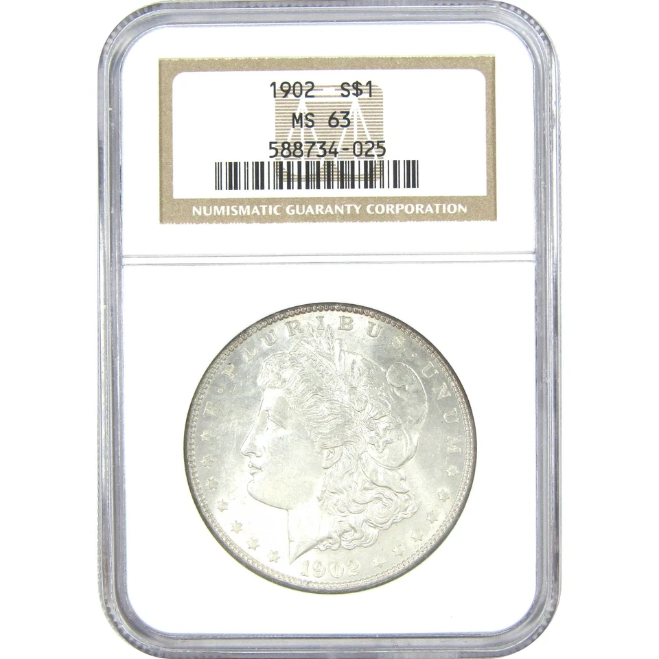 1902 年摩根元 MS 63 NGC 银 $1 未流通硬币 SKU:I16447