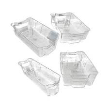 Original Set of 4 Durable Refrigerator Food Storage Organizer Bins Variety Pa...