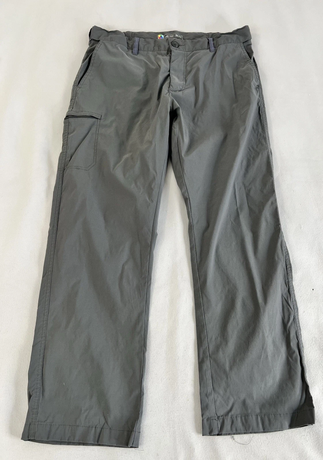 UB Tech Pants Mens 36x30 Gray Classic Fit Nylon Spandex Outdoor Hiking Casual