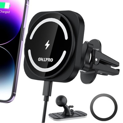 OHLPRO for Magsafe Car Charger Women Men, Magnetic Wireless Black 