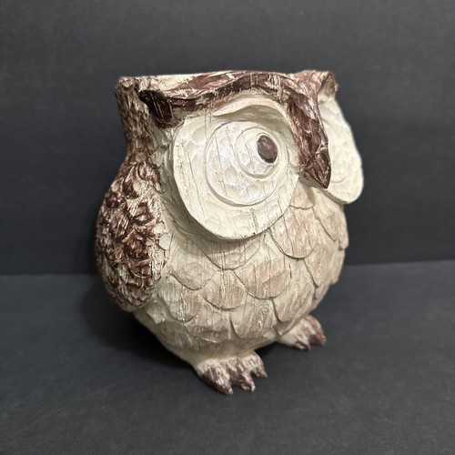 Pier 1 โ Owl Hand Carved Wooden Candle Holder, Sculpture Folk Art, 6โ Tall - Picture 5 of 19