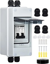 30 Amp Dc Circuit Breaker With Din Rail Enclosure, Ac Disconnect Box Outd