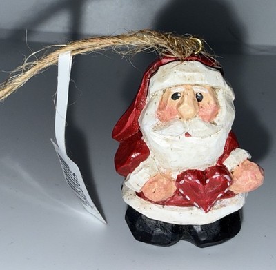 Eddie Walker Midwest Christmas  Ornament SANTA Holding a HEART