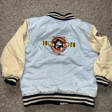 The Disney Store 1928 Mickey Mouse League Denim State Finals Kids Boys XS Jacket