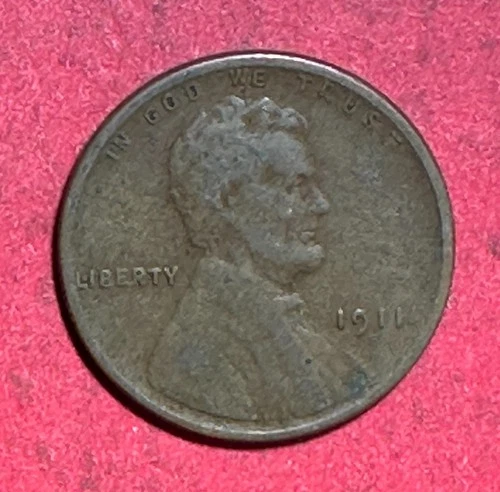 1911S US LINCOLN Cent! "San Francisco" Mint! Semi Key Date! VG/FINE! Low Mintage