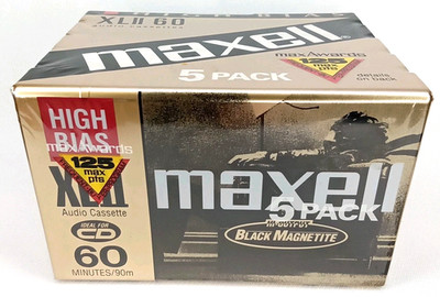 Vintage Maxell XL High Bias Blank Audio Cassette Tape 5 Pack Sealed New Arrival