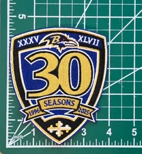 Baltimore Ravens 30 Seasons 4 1/2" Iron On Embroidered Patch Free Tracking!