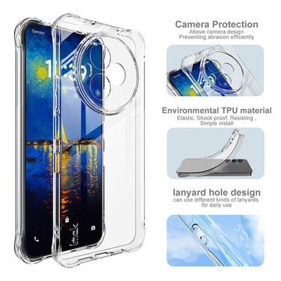 IMAK For TCL NxtPaper 60 Ultra, Shockproof 4 Airbag Soft Rubber Clear Case Cover