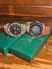 Lucky Fours Caspian Stainless Steel Watches. Black & Blue faces. Water resistant