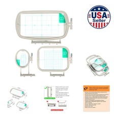Embroidery Hoops 3 Piece Set 1x2.5 4x4 4x6.75 Inch Frame for Brother Sewing