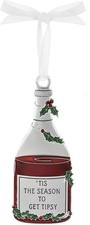 Ganz Merry Merlot Wine Metal Ornament - 'Tis the Season to Get Tipsy