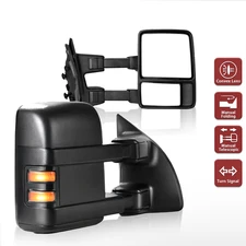 Pair Towing Mirrors For 08-16 Ford F250 F350 F450 F550 Super Duty Manual Signal