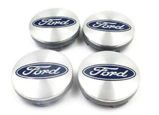 4x Silver Blue Wheel Center Caps Hubcaps Logo Emblem Cover For Ford