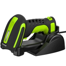 Bluetooth 2D QR Barcode Scanner with Charging Stand,Industrial Dustproof and ...