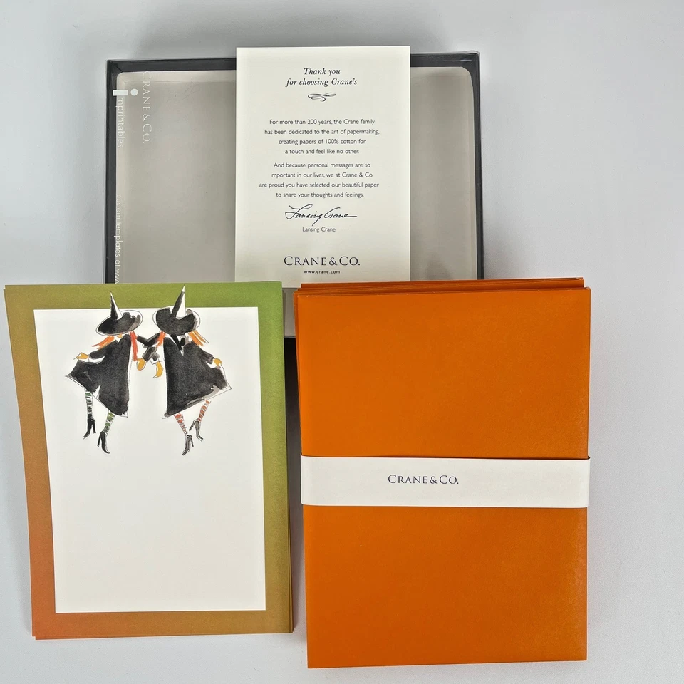 Sobres para tarjetas de bruja de Halloween Crane & Co 100 % algodón 10 quilates, descontinuados Foto 2 de 4