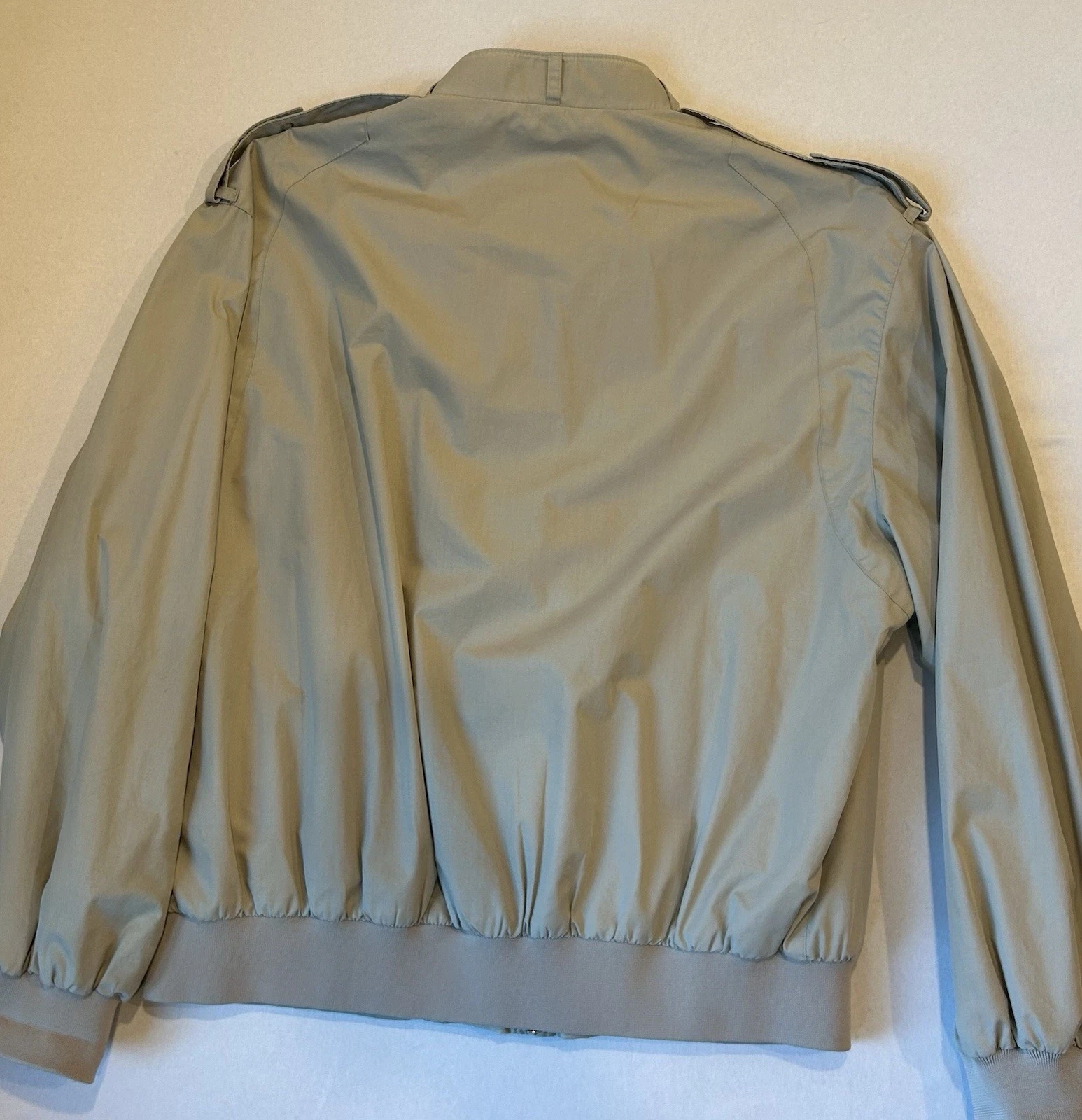 Vintage Members Only Jacket Tan Beige Mens Large Full Zip Epaulettes image 7