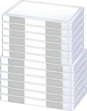 12 Pcs Clear A4 Plastic File Storage Boxes for 8.5" x 11" Paper and Documents