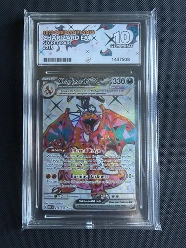 Pokémon TCG Charizard 215/197 Obsidian Flames Secret Rare - Ace 10 Gem Mint!