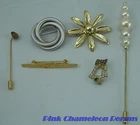 Nice Lot  5 PC Vintage & Mod Costume Jewelry Pins Brooch GoldTone SilverTone